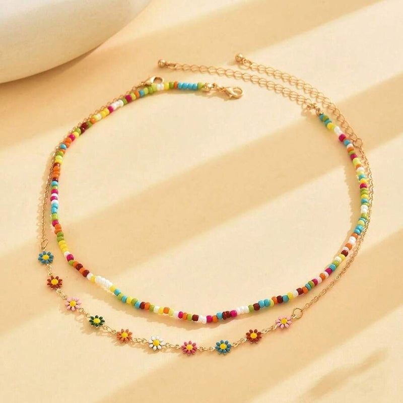 Bohemiskt Färgstarkt Pärlhalsband