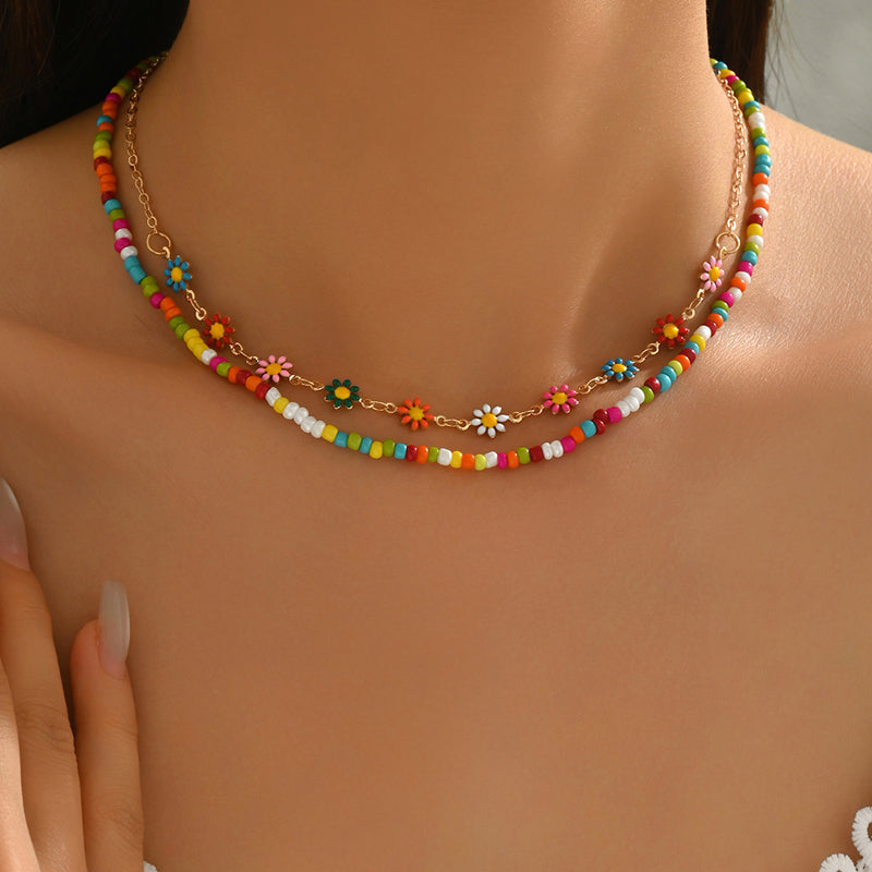 Bohemiskt Färgstarkt Pärlhalsband
