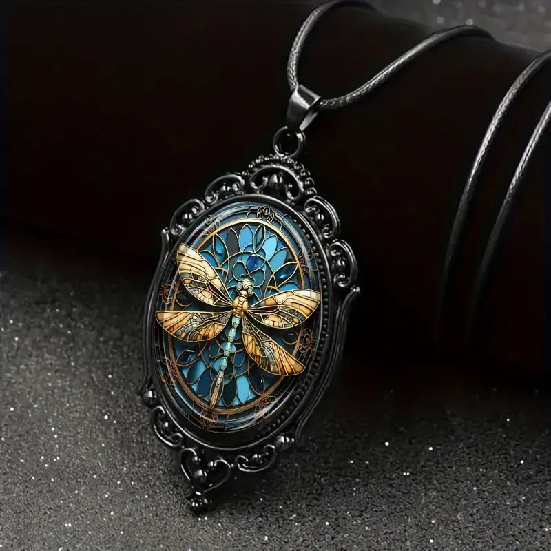 Vintage Halsband Med Trollsländehänge