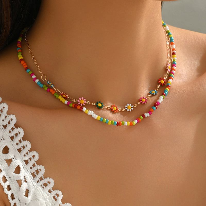 Bohemiskt Färgstarkt Pärlhalsband