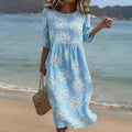 Vintage Blommigt Tryck Klänning