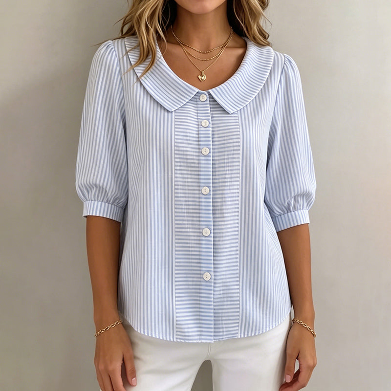 Avslappnad Randig Blus