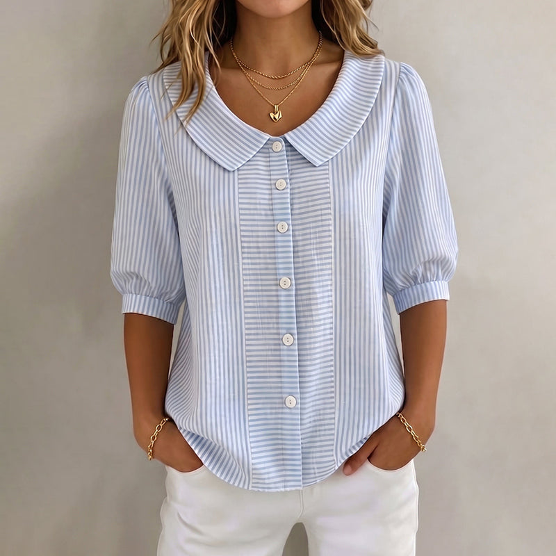 Avslappnad Randig Blus