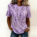 Vintage T-Shirt Med Blommigt Tryck
