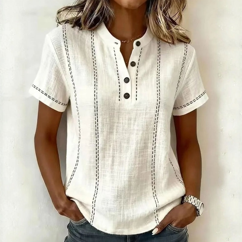 Casual Enfärgad Blus