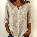 Vintage Blus Med Blommönster