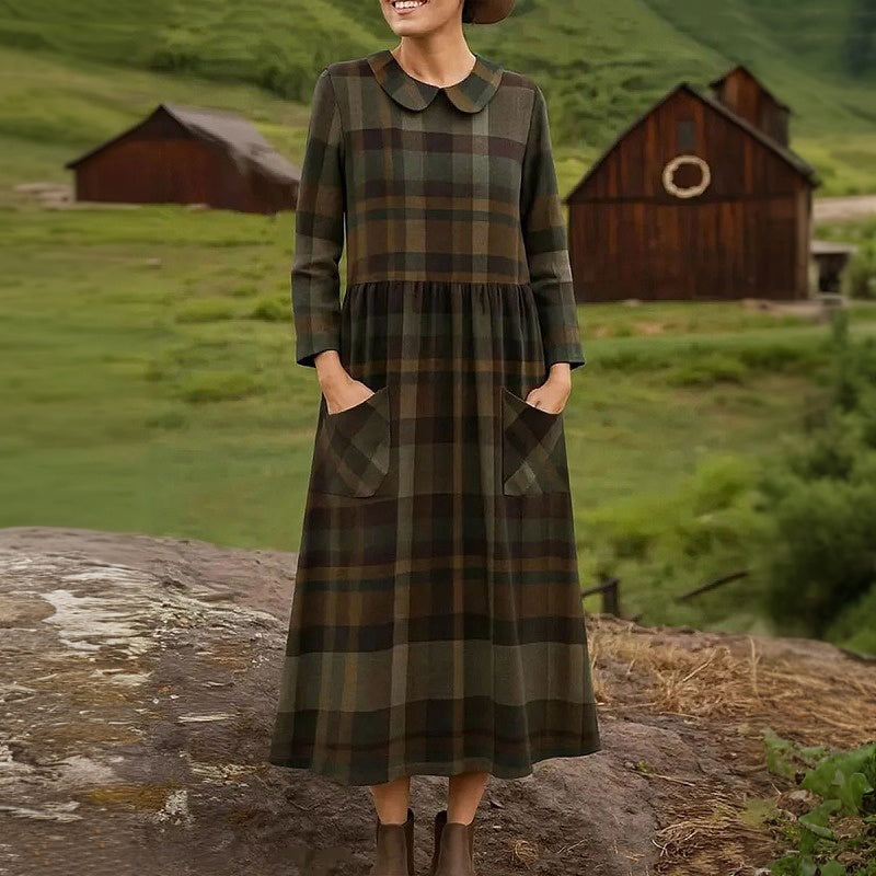 Vintage Rutig Klänning