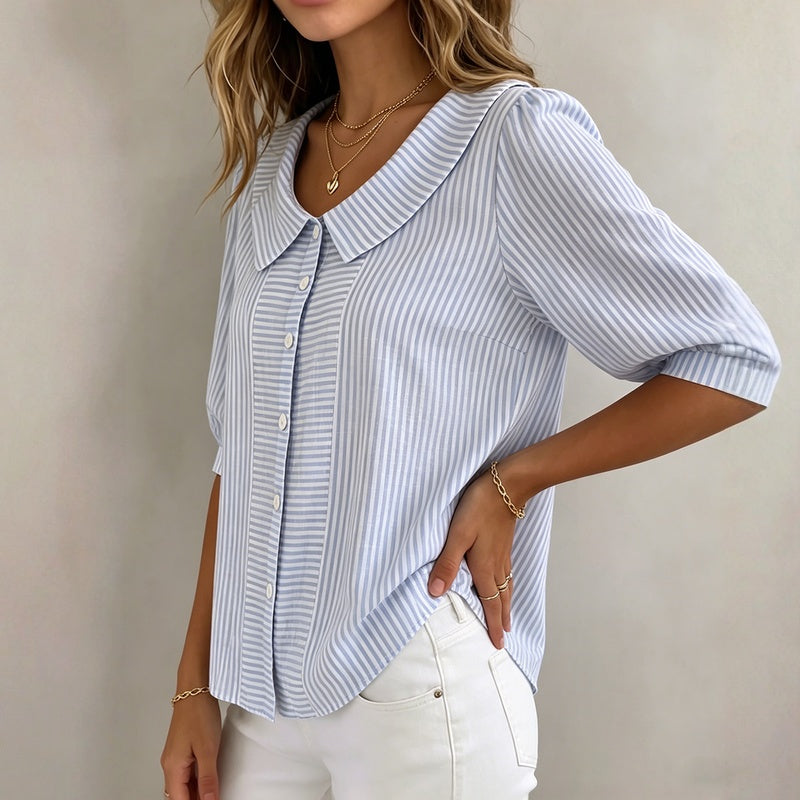 Avslappnad Randig Blus