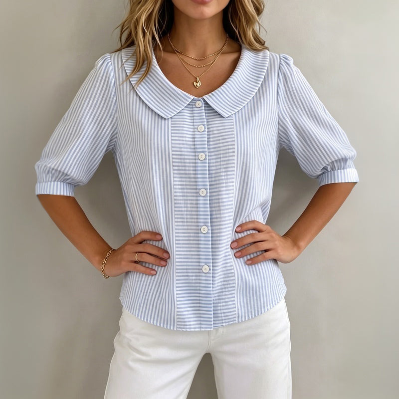 Avslappnad Randig Blus