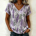 Vintage Blus Med Blommönster