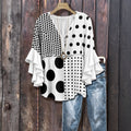 Vintage Polka Dot Blus