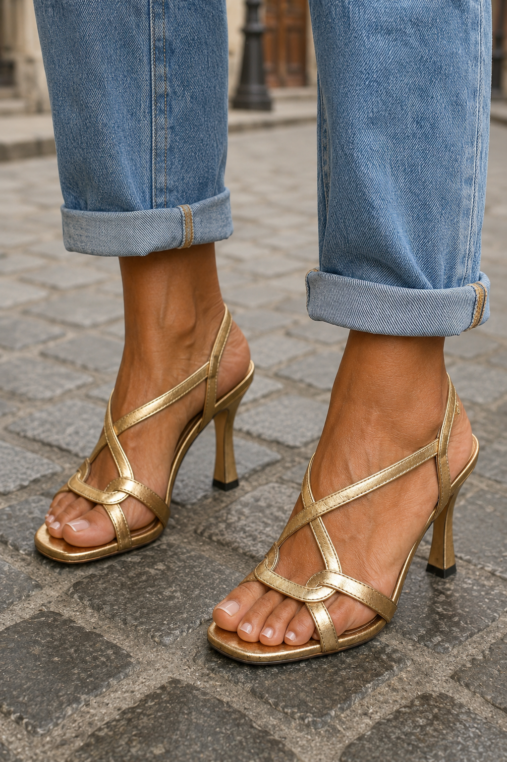Cassie | Sandaler med klack Golden Summer Charm