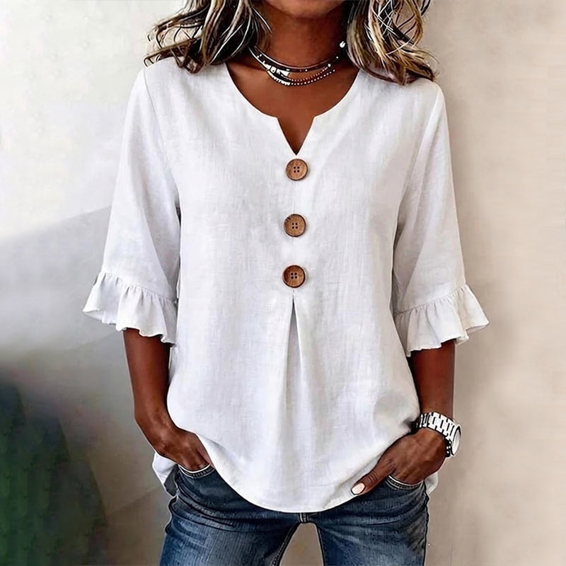 Casual Enfärgad Blus