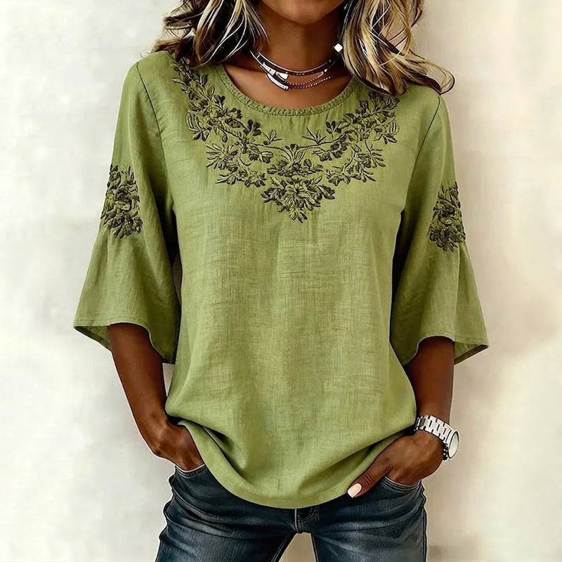 Vintage Avslappnad Blus