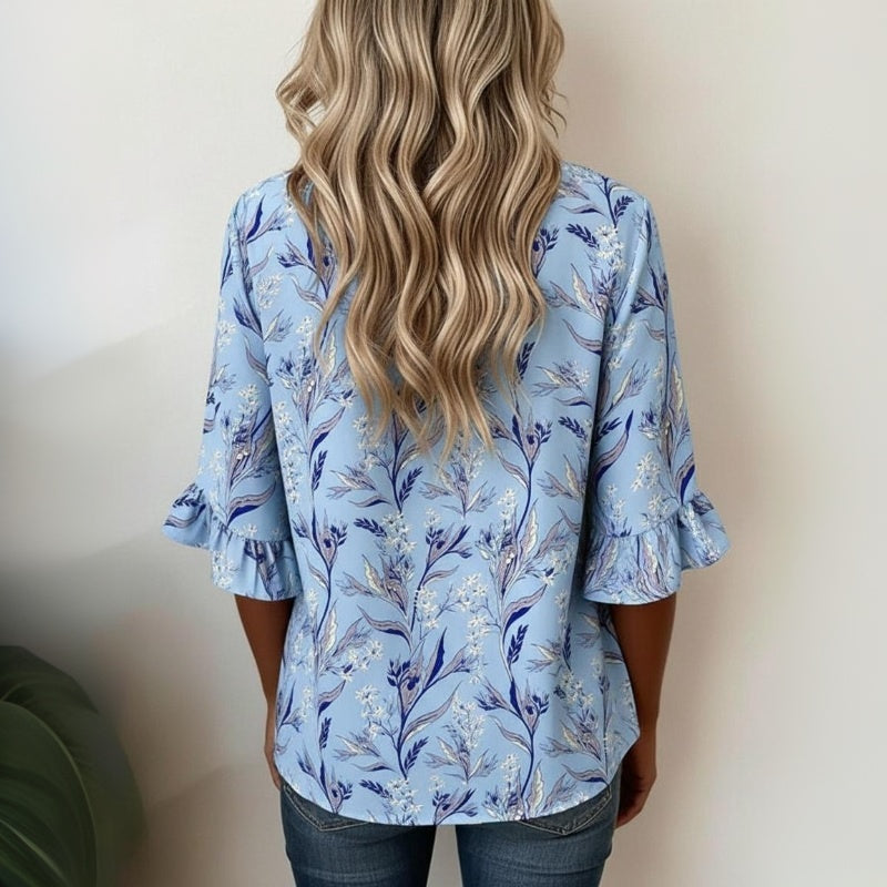 Vintageblus Med Blommönster