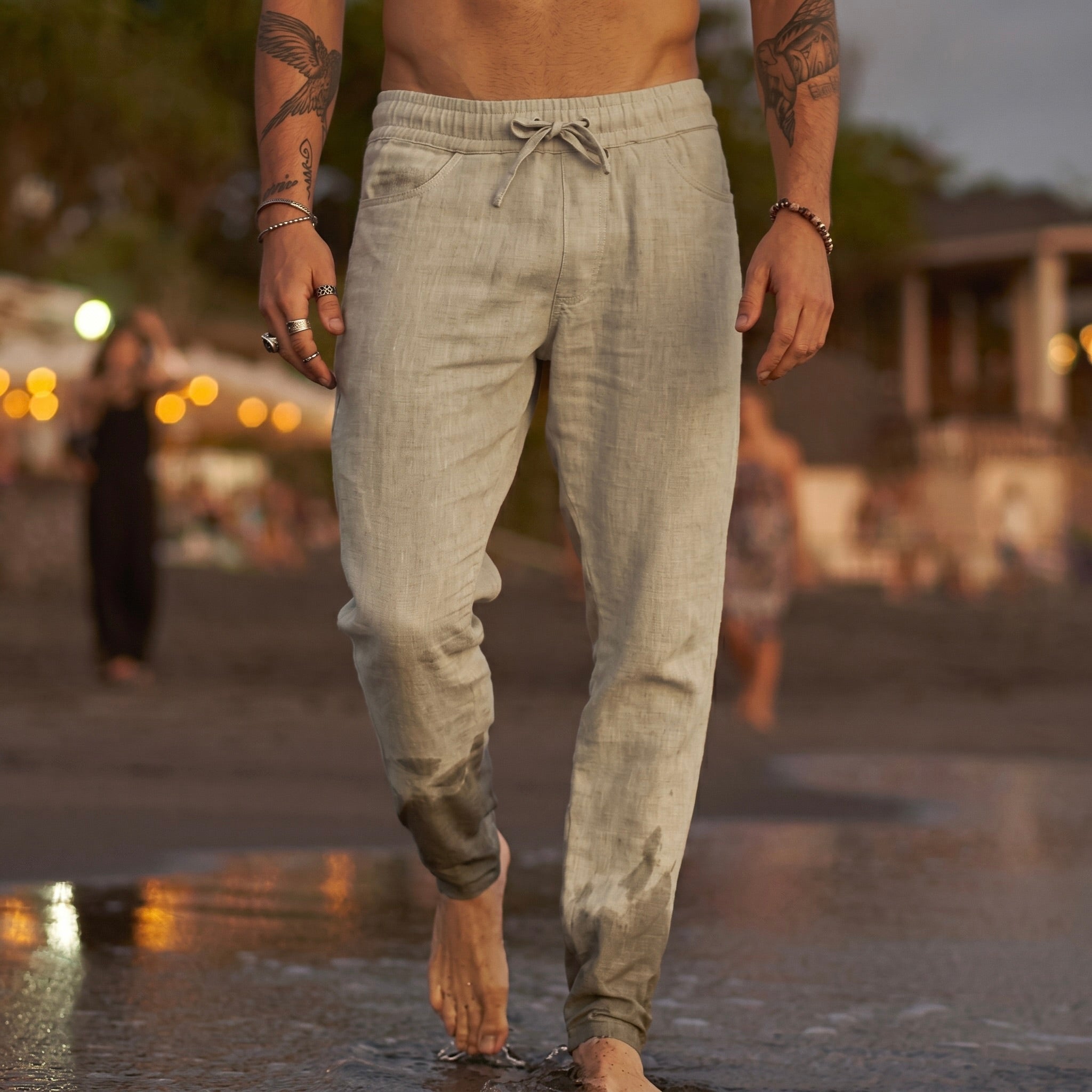 Leo | Strandbyxor i linne