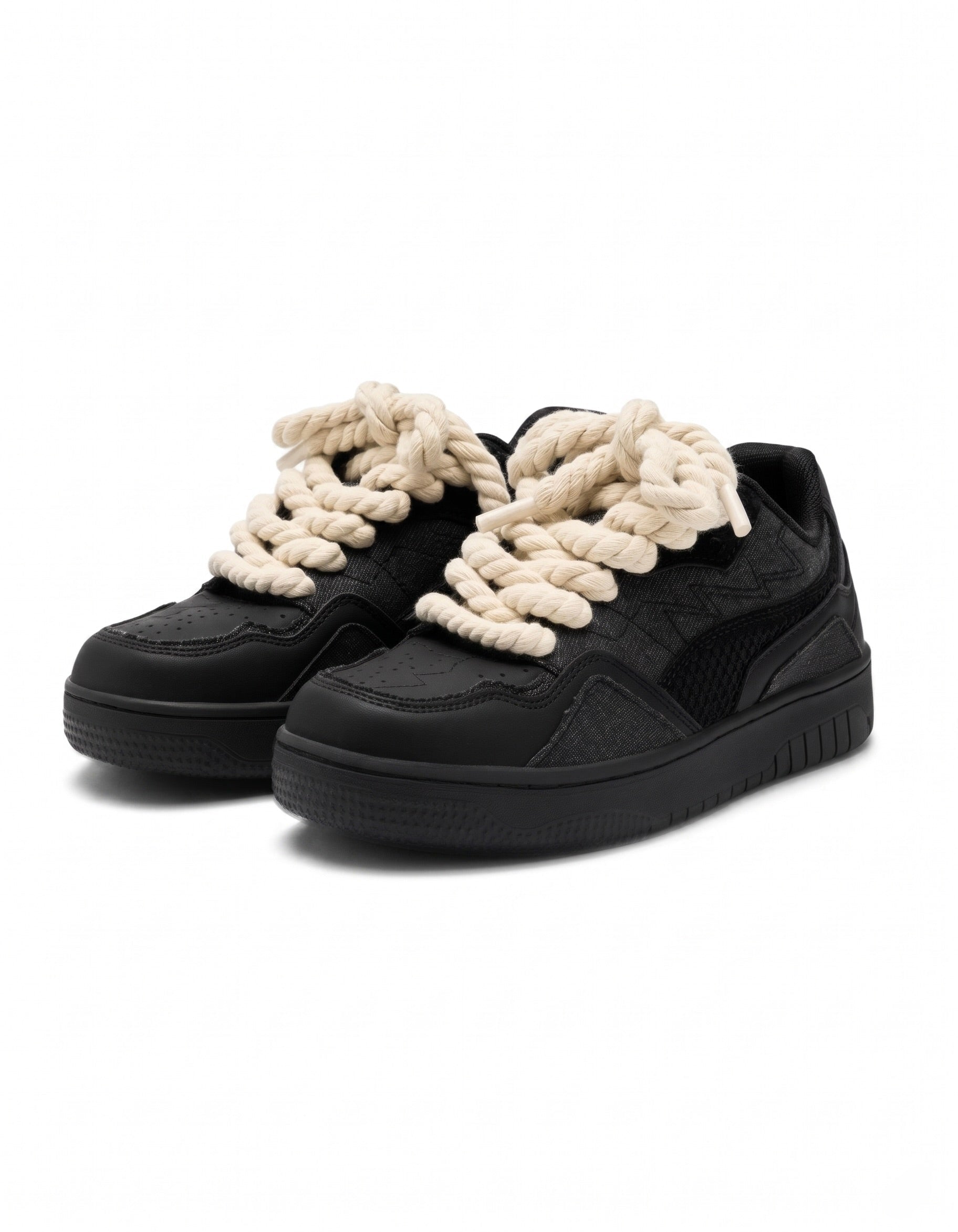 Marcos texturerade sneakers – Svarta