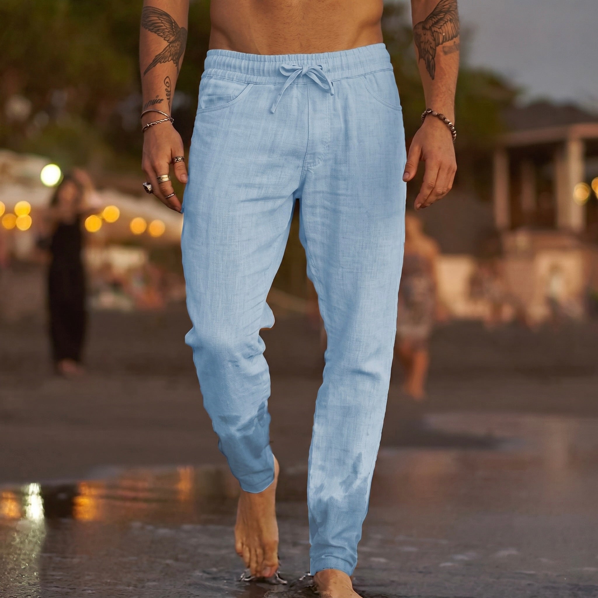 Leo | Strandbyxor i linne