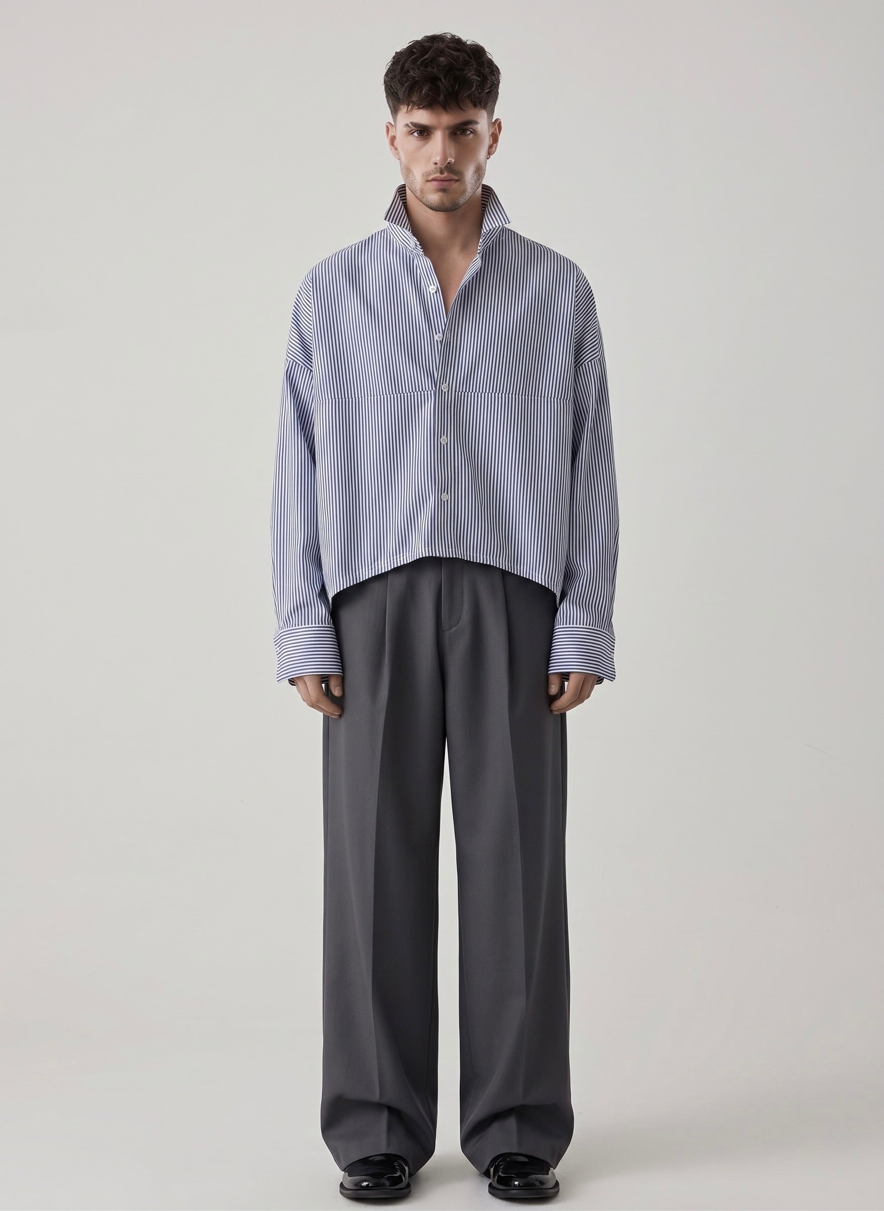 Camisa casual a rayas azules
