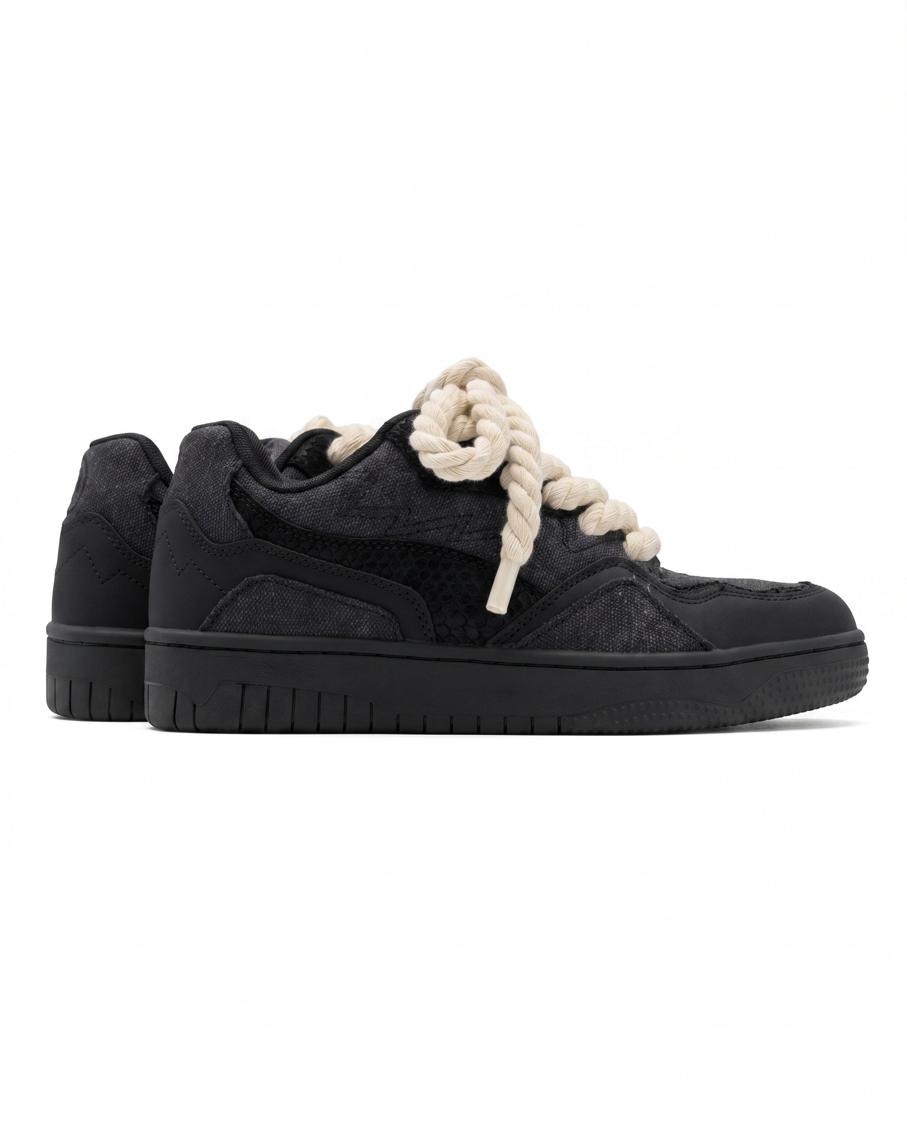 Marcos texturerade sneakers – Svarta
