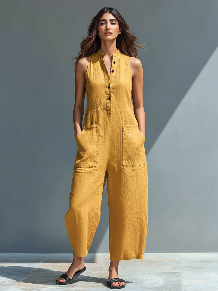 Ärmlös sommarjumpsuit