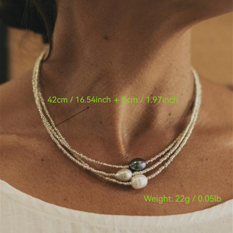 Vintage Bohemiskt Pärlhalsband