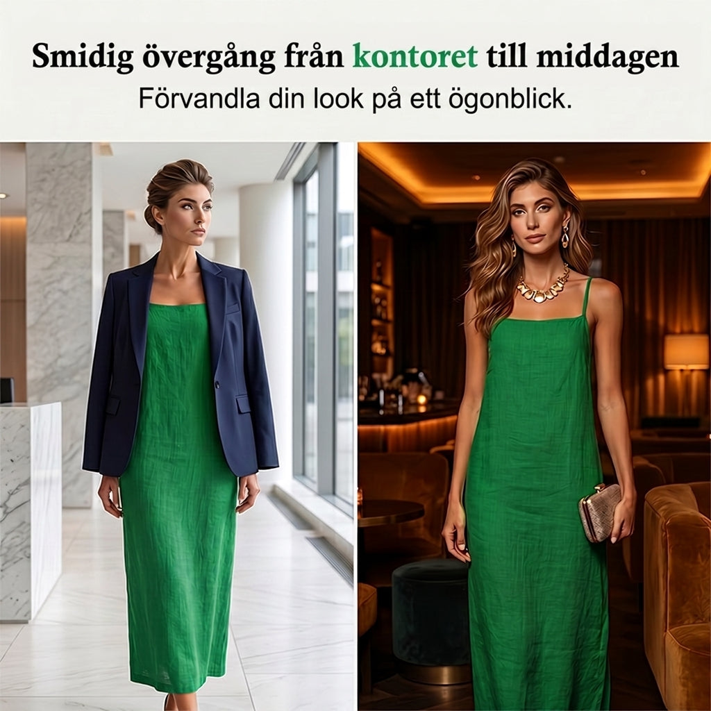 📢📢 40 % RABATT!! ⏰ Avslappnad enfärgad nattlinne-klänning för dam