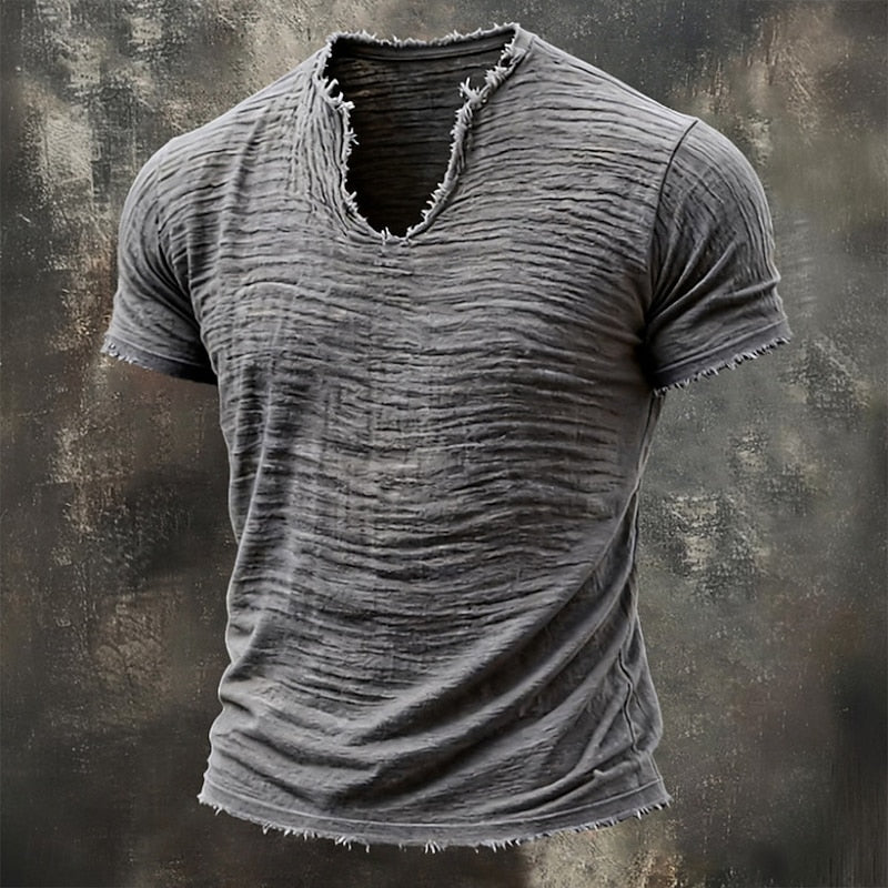 Lagom Mode | Vintage T-shirt med V-ringning